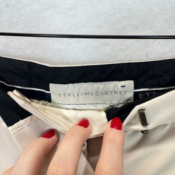 Stella McCartney Minimalist Wide Leg Ivory Wool Trousers Size 8 Quiet Luxury - Picture 8 of 10